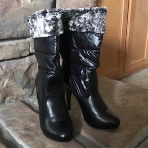 Steve Madden Black Patent Calf-High Boots 9